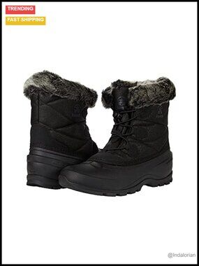 Insulated Thermal Snow Boots with Faux Fur Collar, Waterproof Winter Boots